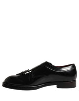 Dolce & Gabbana Black Leather Monk Strap Formal Dress Shoes
