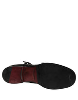 Dolce & Gabbana Black Leather Monk Strap Formal Dress Shoes