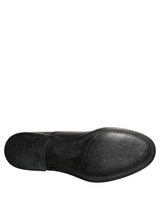 Dolce & Gabbana Black Calfskin Leather Derby Men Dress Shoes