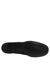 Dolce & Gabbana Black Calfskin Leather Derby Men Dress Shoes