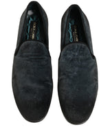 Dolce & Gabbana Blue Suede Slip On Men Slippers Loafers Shoes