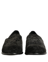 Dolce & Gabbana Black Suede Slip On Men Slippers Loafers Shoes