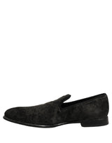 Dolce & Gabbana Black Suede Slip On Men Slippers Loafers Shoes