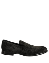 Dolce & Gabbana Black Suede Slip On Men Slippers Loafers Shoes
