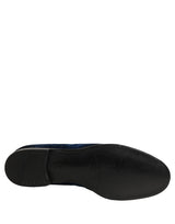 Dolce & Gabbana Blue Suede Slip On Men Slippers Loafers Shoes