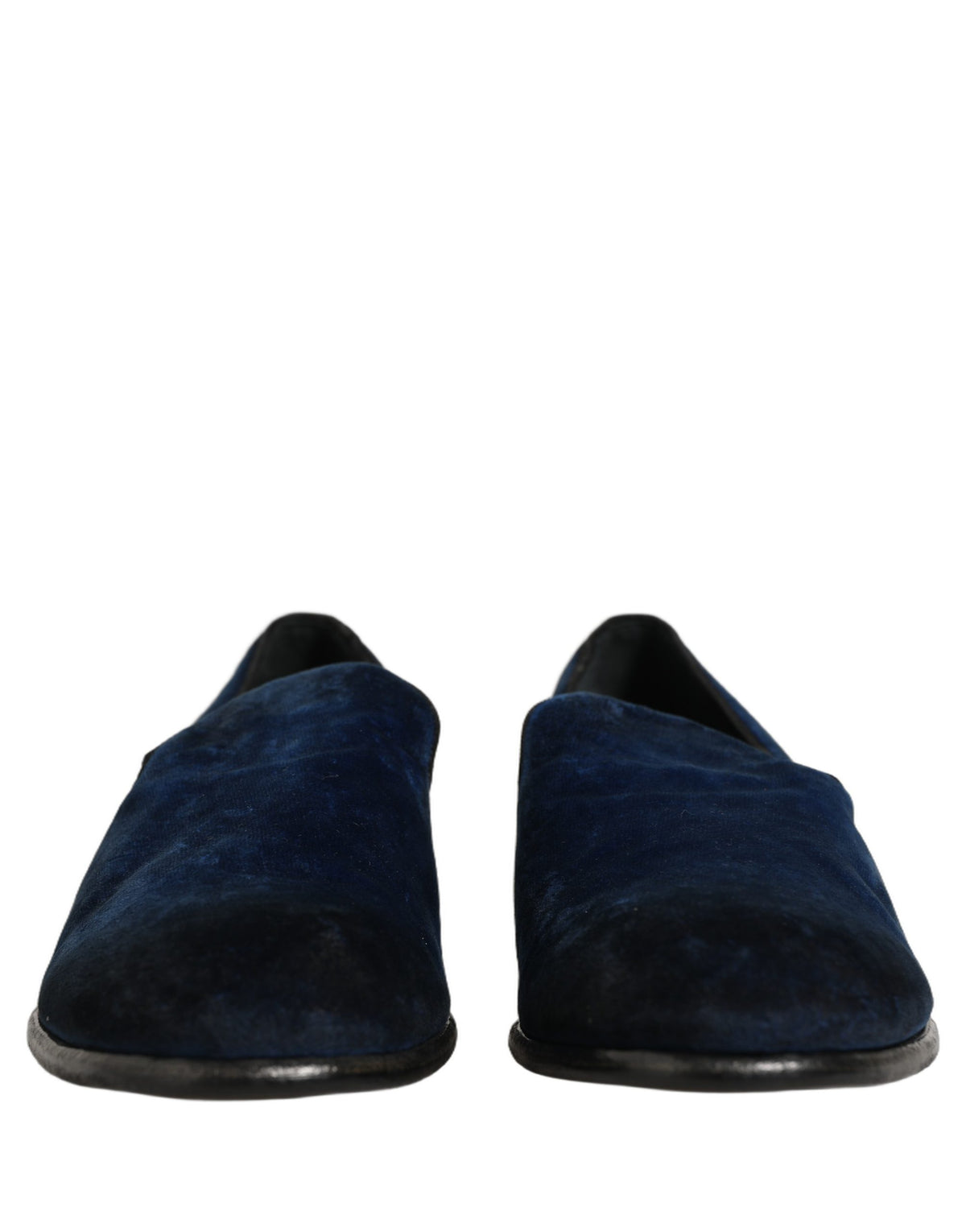 Dolce & Gabbana Blue Suede Slip On Men Slippers Loafers Shoes