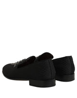 Dolce & Gabbana Black Suede Cross Slip On Men Loafers Shoes
