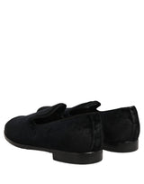 Dolce & Gabbana Black Suede Slip On Slippers Loafers Shoes