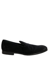Dolce & Gabbana Black Suede Slip On Slippers Loafers Shoes