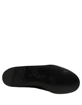 Dolce & Gabbana Black Suede DG Logo Slippers Men Loafers Shoes