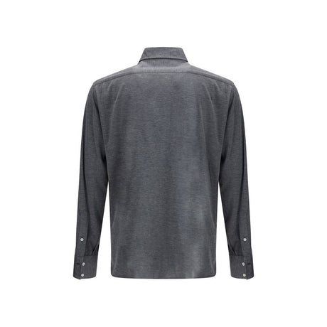 Brunello Cucinelli Gray Silk Dress Shirt