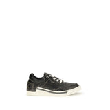 Fendi Black Calf Leather Bos Taurus Low Top Sneakers