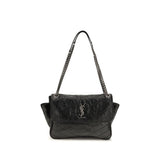 Saint Laurent Black Calf Leather Bos Taurus Shoulder Bag