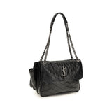 Saint Laurent Black Calf Leather Bos Taurus Shoulder Bag
