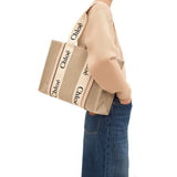 Chloé Beige Linen Tote Bag