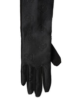 Dolce & Gabbana Black Viscose Long Elbow Length Gloves