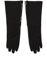 Dolce & Gabbana Black Polyester Patterned Short Length Gloves