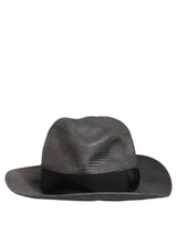 Dolce & Gabbana Men Gray Paper Woven Wide Brim Fedora Hat