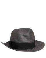 Dolce & Gabbana Men Gray Paper Woven Wide Brim Fedora Hat