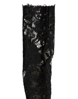 Dolce & Gabbana Sleeves Black Nylon Floral Lace Warmer Arm
