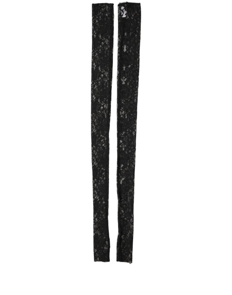 Dolce & Gabbana Sleeves Black Nylon Floral Lace Warmer Arm