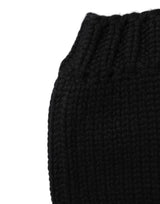 Dolce & Gabbana Black Cashmere Knitted Ribbed Cuff Beanie Hat