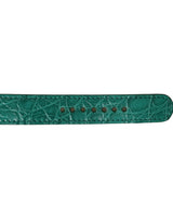 Dolce & Gabbana Green Embossed Leather Gold Buckle Belt Strap Bracelet