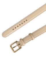 Dolce & Gabbana Beige Embossed Leather Gold Buckle Belt Strap Bracelet