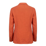 Roberto Pepe Luxury Orange Linen Men Jacket