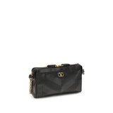 Valentino Garavani Black Napa Leather / Calf Bos Taurus Shoulder Bag