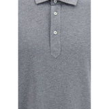 Brunello Cucinelli Gray Cotton Polo Shirt
