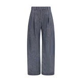 Brunello Cucinelli Blue Cotton High-Waisted Jean