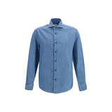 Brunello Cucinelli Blue Denim Shirt