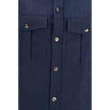Brunello Cucinelli Blue Wool Oves Aries Shirt