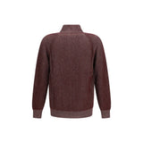 Brunello Cucinelli Bordeaux Cashmere Cardigan