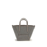 Brunello Cucinelli Gray Calf Leather Bos Taurus Shoulder Bag