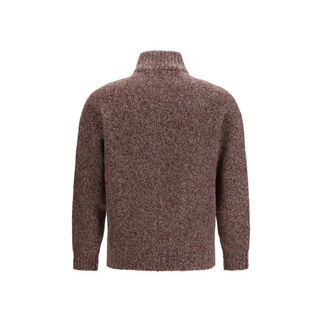 Brunello Cucinelli Bordeaux Wool Oves Aries Cardigan