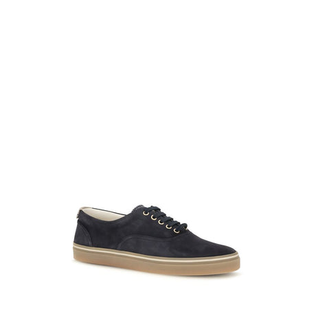 Brunello Cucinelli Blue Suede Leather Low Top Sneakers