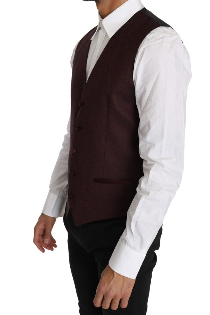 Dolce & Gabbana Purple Wool Waistcoat