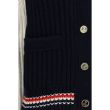 Thom Browne Blue Cashmere Cardigan