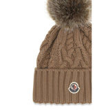 Moncler Brown Wool Oves Aries Beanie