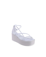 Calvin Klein White Leather Platform Sandals