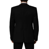 Dolce & Gabbana Black Crystal Embellished Coat Blazer Jacket