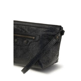 Balenciaga Black Calf Leather Bos Taurus Clutch Bag