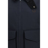 Fred Perry Blue Recycled Polyamide Full-Length Jacket