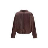 Brunello Cucinelli Bordeaux Lamb Ovis Aries Leather Jacket