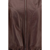 Brunello Cucinelli Bordeaux Lamb Ovis Aries Leather Jacket