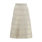 Moncler Beige Nylon Midi Skirt