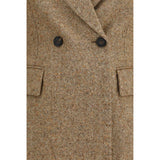 Brunello Cucinelli Beige Wool Oves Aries Full-Length Jacket