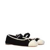 Miu Miu Black Fabric Ballet Flats
